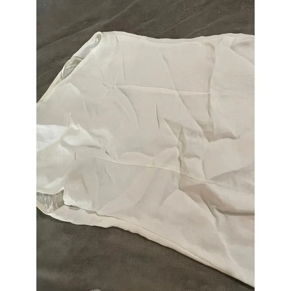 NWOT Madewell Size 4 One-Shoulder Midi Dress White Linen Slit Beachy Wedding - Picture 13 of 14